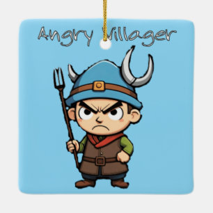 Angry Villager Pitchfork Thunder_Cove Keramikornament