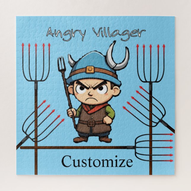 Angry Villager Pitchfork Thunder_Cove Puzzle (Vertikal)