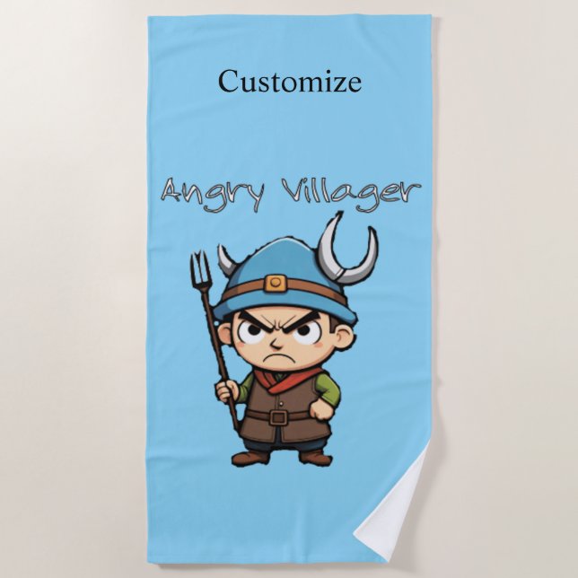 Angry Villager Pitchfork Thunder_Cove Strandtuch (Vorderseite)