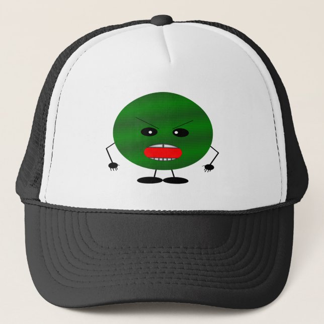 Angry Watermelon von Kenneth Yoncich Truckerkappe (Vorderseite)