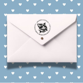 Angry White Shark Theme Permastempel