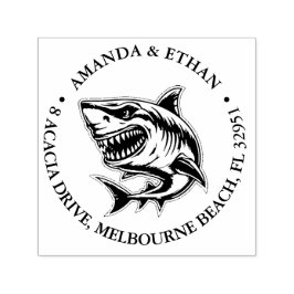 Angry White Shark Theme Permastempel