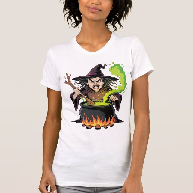 Angry Witch Halloween T-Shirt (Vorderseite)