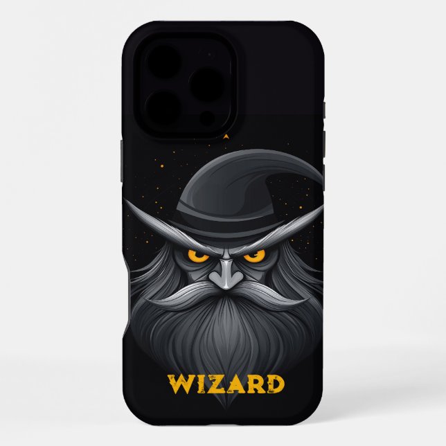 Angry Wizard Black iPhone Hülle (Rückseite)