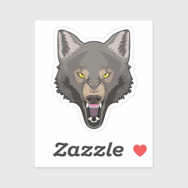 Angry Wolf Aufkleber (Blatt)