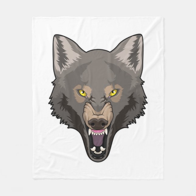 Angry Wolf Fleecedecke (Vorderseite)