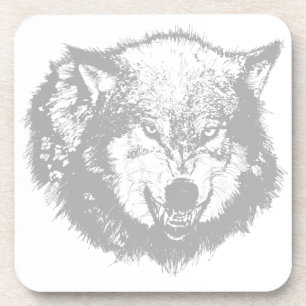 Angry Wolf in Gray Untersetzer
