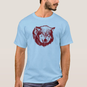 Angry Wolf in Red T-Shirt