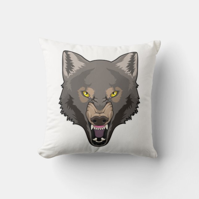 Angry Wolf Kissen (Vorderseite)