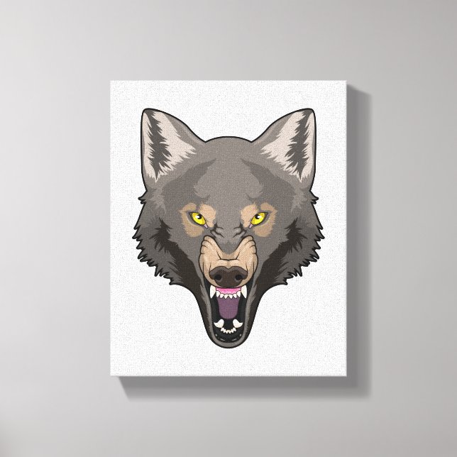 Angry Wolf Leinwanddruck (Vorderseite)