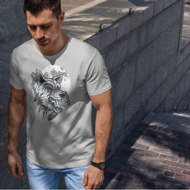 Angry Wolf Monochromatisch T-Shirt (Von Creator hochgeladen)