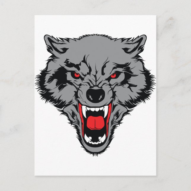 Angry Wolf Postkarte (Vorderseite)