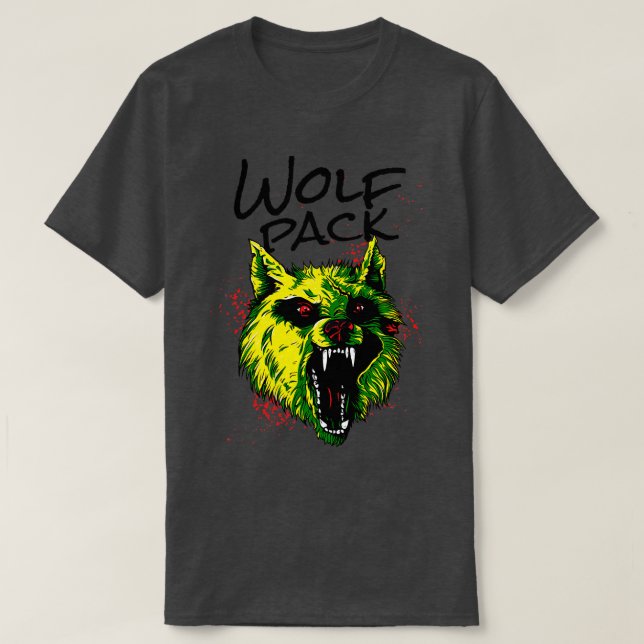 Angry Wolf Wolf Pack Wild Animal T-Shirt (Design vorne)