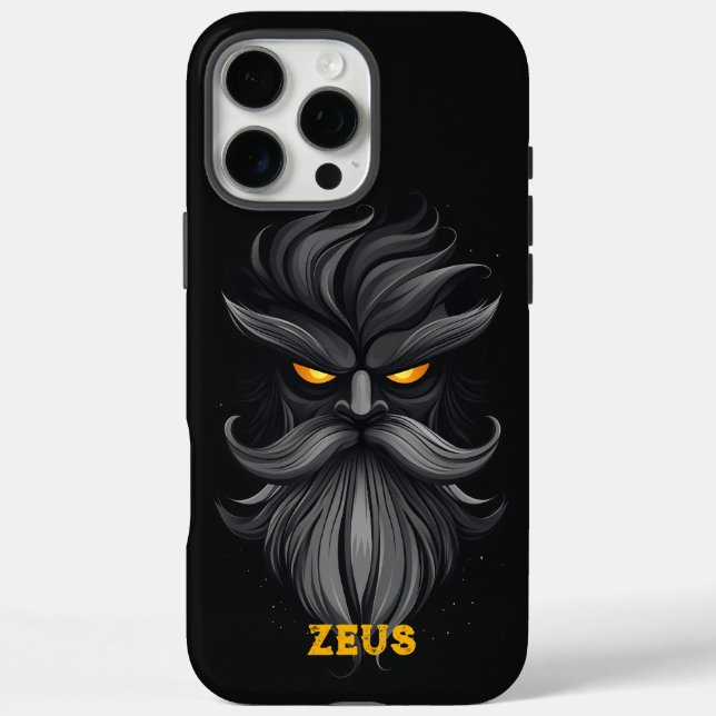 Angry Zeus Black Case-Mate iPhone Hülle (Rückseite)