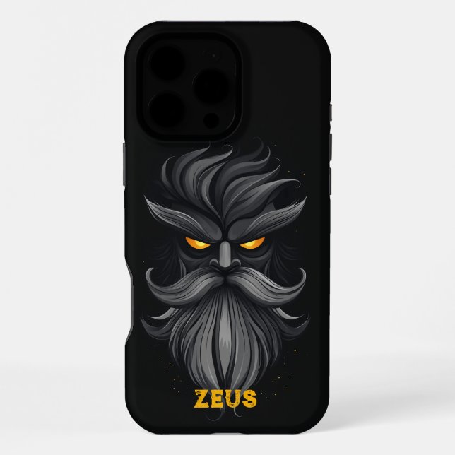 Angry Zeus Black iPhone Hülle (Rückseite)