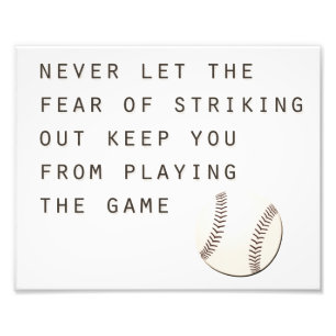 Angst davor, im inspirierenden modernen Baseball z Fotodruck