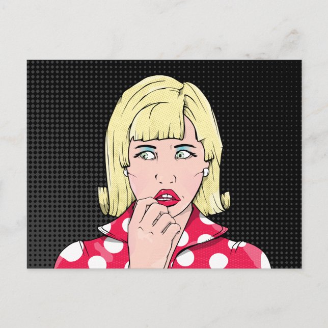 Angst Frau Postkarte (Vorderseite)