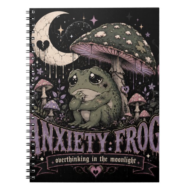 Angst Frosch Grübeln Mondlicht Design Notizblock (Vorderseite)