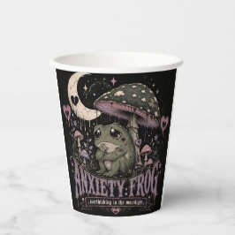 Angst Frosch Grübeln Mondlicht Design Pappbecher
