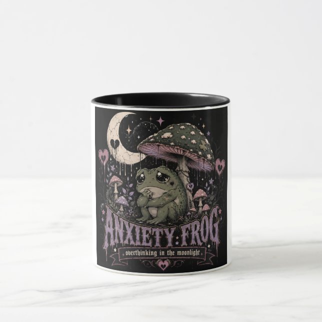 Angst Frosch Grübeln Mondlicht Design Tasse (Zentrum)