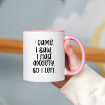 Angst Funny Trendy Typografy Two Tone Coffee