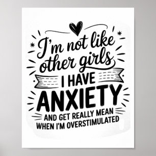 Angst Humor für Frauen mit Überstimulation Poster
