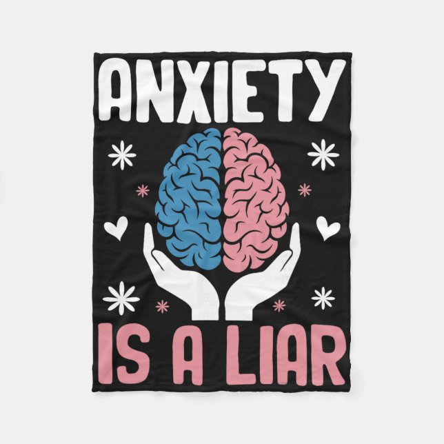 Angst ist ein Lügner Empowering Mindful Nachricht  Fleecedecke (Vorderseite)