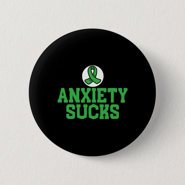 Angst ist Scheiße Psychische Gesundheit Bewusstsei Button (Vorderseite)