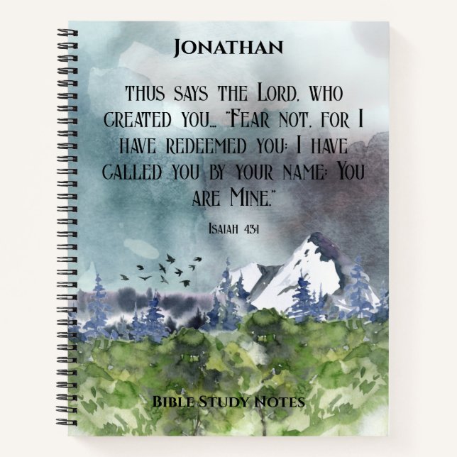 Angst nicht Bibel Verse Wasserfarbe Natur Christli Notizbuch (Vorderseite)