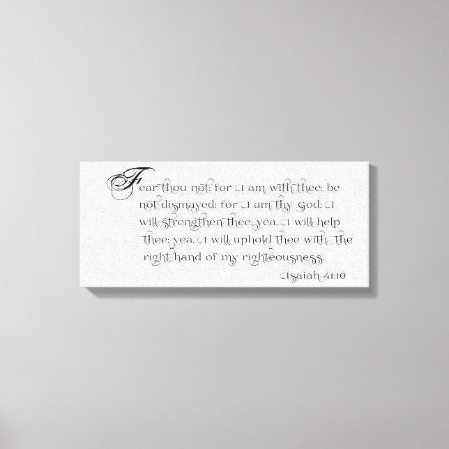 Angst nicht - Isaiah 41:10 Typografie-Leinwand Leinwanddruck (Vorderseite)
