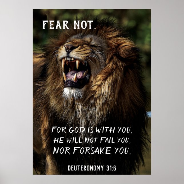 Angst nicht Löwe Roaring Christliche Bibel Verse Poster (Vorne)