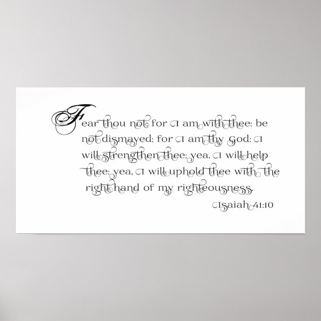Angst Not - Isaiah 41:10 Typografie-Plakat Poster (Vorne)