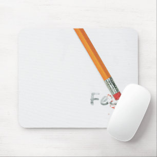 Angst Text mit Stift-Radiergummi Mousepad