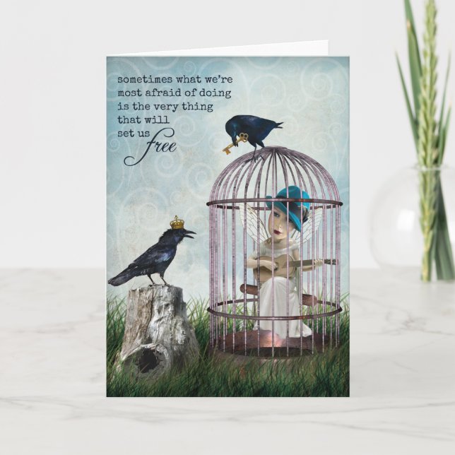 Angst und Freiheit Inspiration Zitat Karte (Vorderseite)