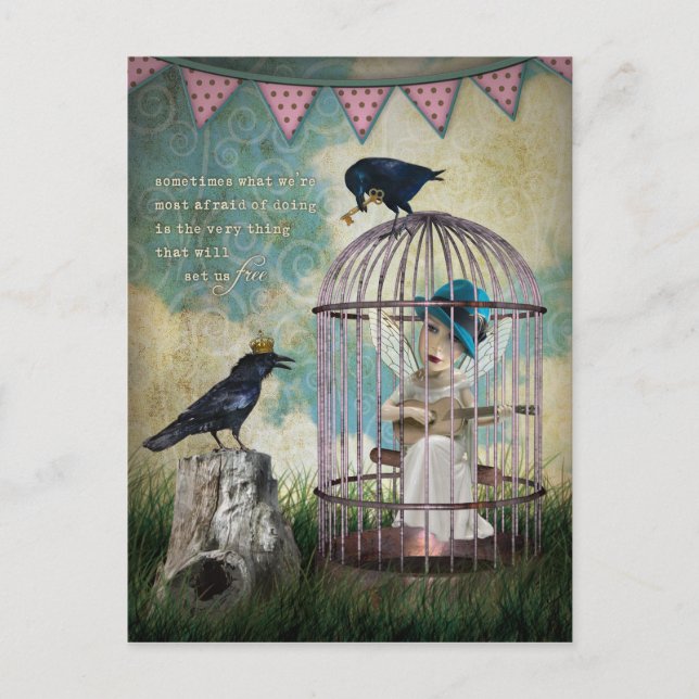 Angst und Freiheit Inspiration Zitat Postkarte (Vorderseite)