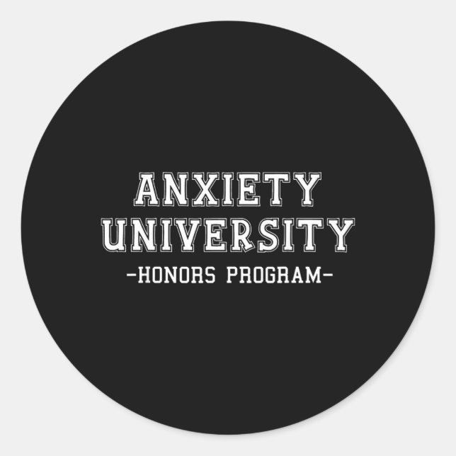 Angst Universitäts-Ehrenprogramm Runder Aufkleber (Vorderseite)