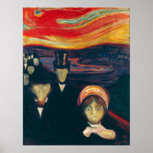 Angst von Edvard Munch - Vintage Kunst Poster