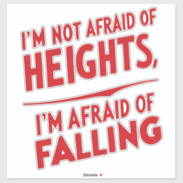 Angst vor dem Fall: Ein Typografie-Design Aufkleber