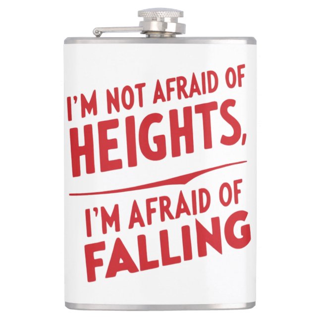 Angst vor dem Fall: Ein Typografie-Design Flachmann (Vorderseite)