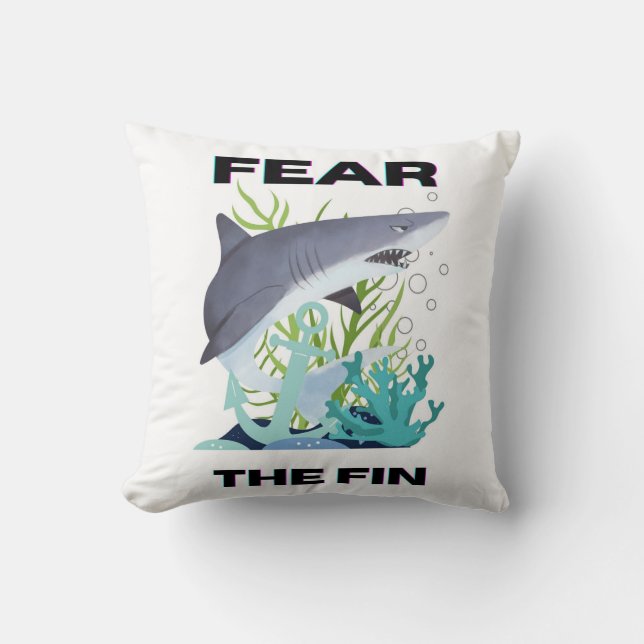 Angst vor dem Haifisch Kissen (Vorderseite)