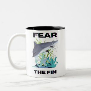 Angst vor dem Haifisch Zweifarbige Tasse