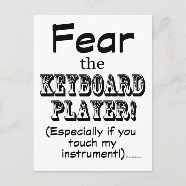Angst vor dem Keyboard-Player Postkarte (Vorderseite)