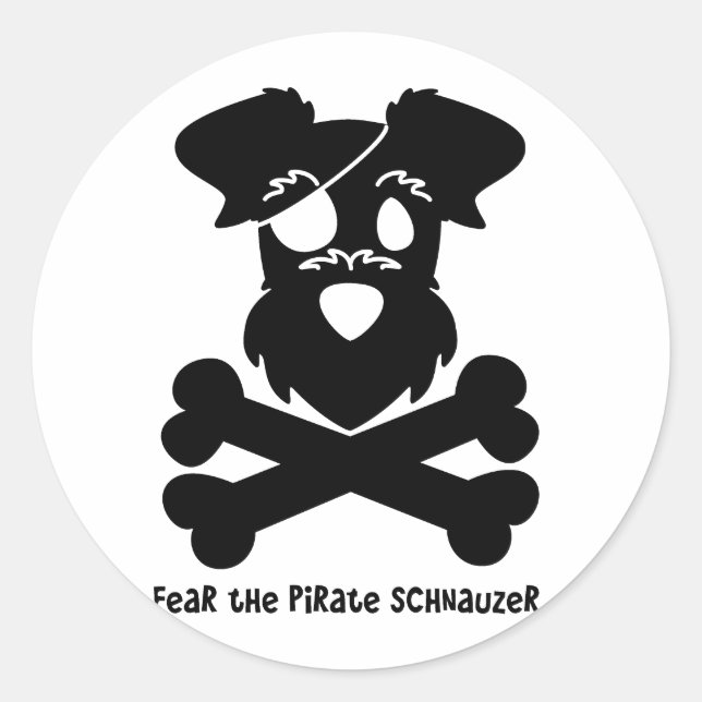 Angst vor dem Piraten Schnauzer Runder Aufkleber (Vorderseite)
