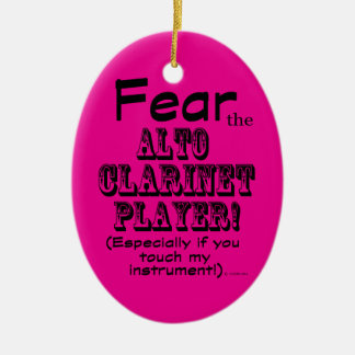 Angst vor der Alto-Klarinette Keramik Ornament