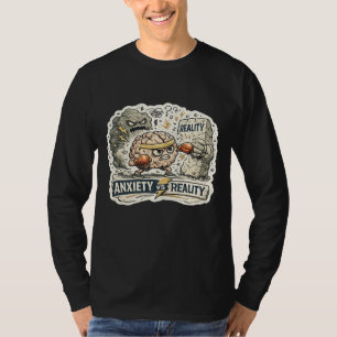 Angst vs Realität Lustiger Mentaler Gesundheits Hu T-Shirt