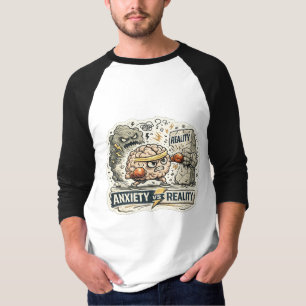 Angst vs Realität Lustiger Mentaler Gesundheits Hu T-Shirt