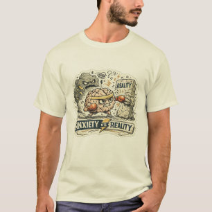 Angst vs Realität Lustiges Mental Health Humorvoll T-Shirt
