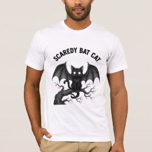 Angsthasen-Fledermaus-Katze-Goth-Halloween-Design T-Shirt