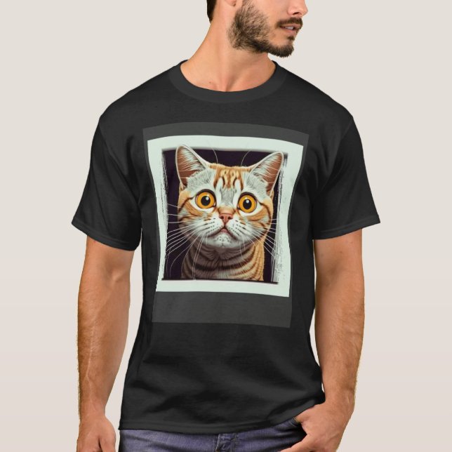 Angstkatze Feigling Katze T-Shirt (Vorderseite)