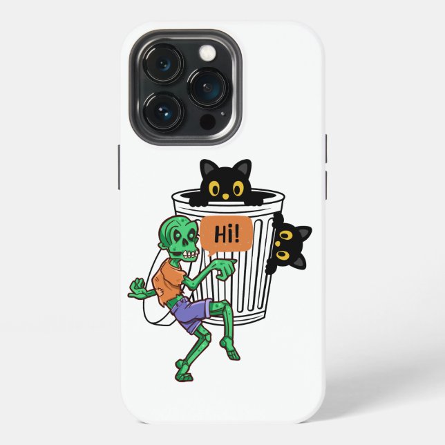 Angstkatze Halloween iPhone Hülle (Hinten)